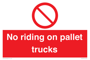 No riding on pallet trucks
